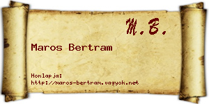 Maros Bertram névjegykártya
